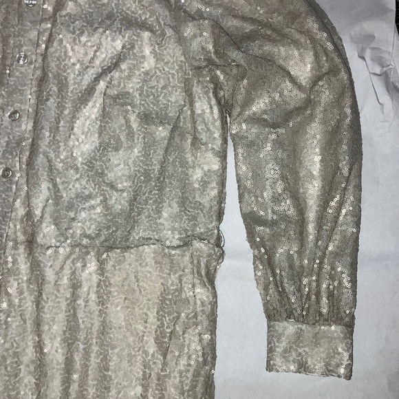 Eloquii Elegant Cream Sequin Jumpsuit - Picture 4 of 9